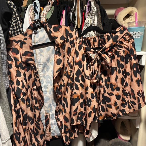 Leopard Print Jacket and Short Set - Picture 2 of 7